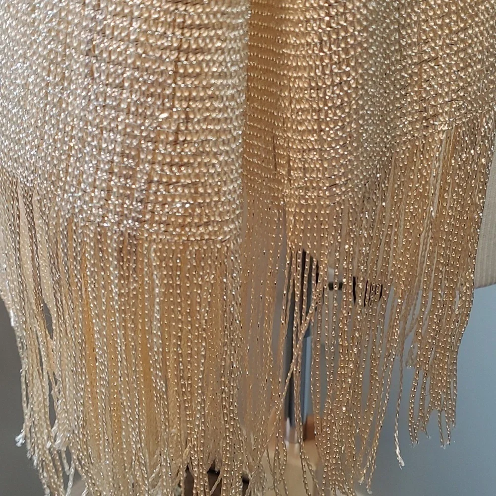KIMBERLY, GOLD SCARF WITH SILVER THREADS lovely scarf will dress up‎ any outfit